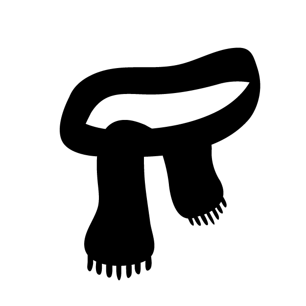 手作りの黒のマフラー